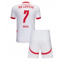 Otroški Nogometni dresi RB Leipzig Antonio Nusa #7 Domači 2024-25 Kratek Rokav (+ Kratke hlače)